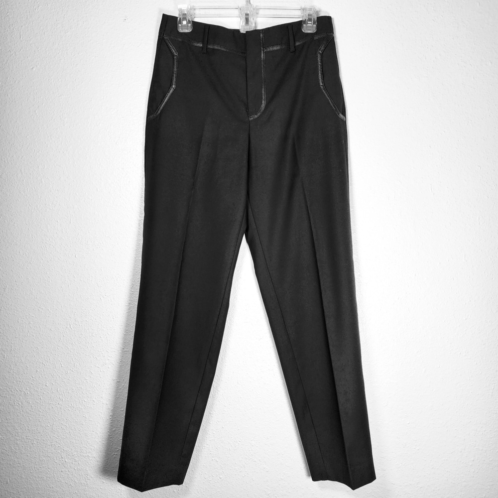 Kei Ninomiya Noir Black Tailored Trousers Comme des Garcons Faux Leather Small